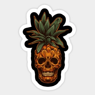 pineapple skull Sticker